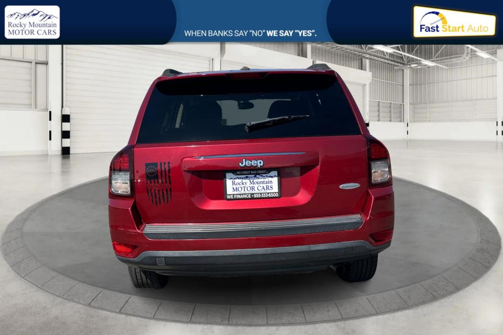 2017 Red Jeep Compass Latitude FWD (1C4NJCEB3HD) with an 2.4L L4 DOHC 16V engine, CVT transmission, located at 767 S State Road, Pleasant Grove, UT, 84062, (801) 785-1058, 40.354839, -111.736687 - Photo#3