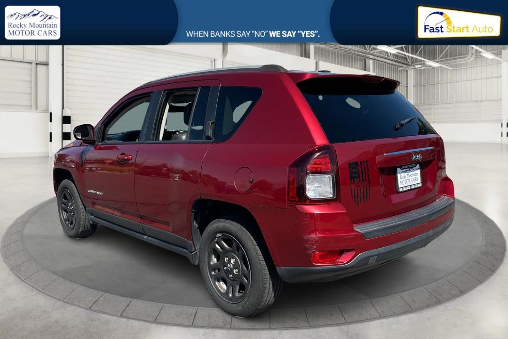 2017 Red Jeep Compass Latitude FWD (1C4NJCEB3HD) with an 2.4L L4 DOHC 16V engine, CVT transmission, located at 767 S State Road, Pleasant Grove, UT, 84062, (801) 785-1058, 40.354839, -111.736687 - Photo#4