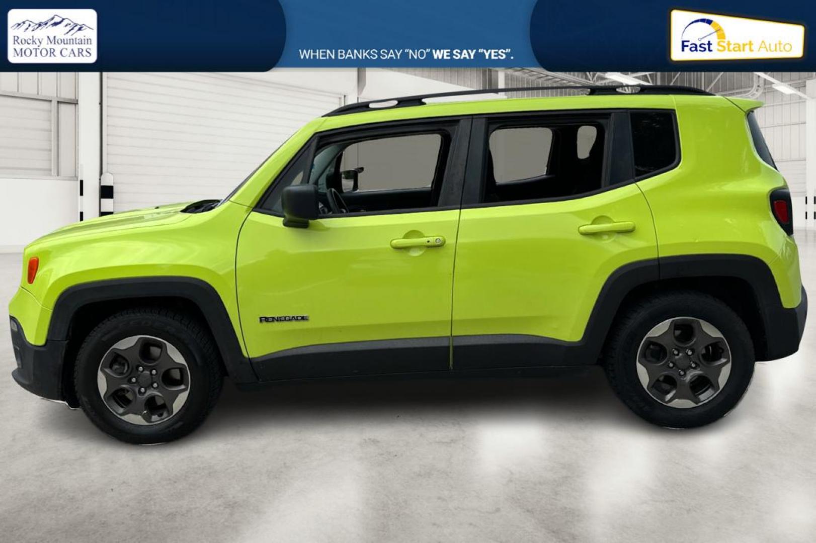 2017 Green Jeep Renegade Sport FWD (ZACCJAAB3HP) with an 2.4L L4 DOHC 16V engine, 6M transmission, located at 7755 State Street, Midvale, UT, 84047, (801) 753-9063, 40.610329, -111.892159 - Photo#6