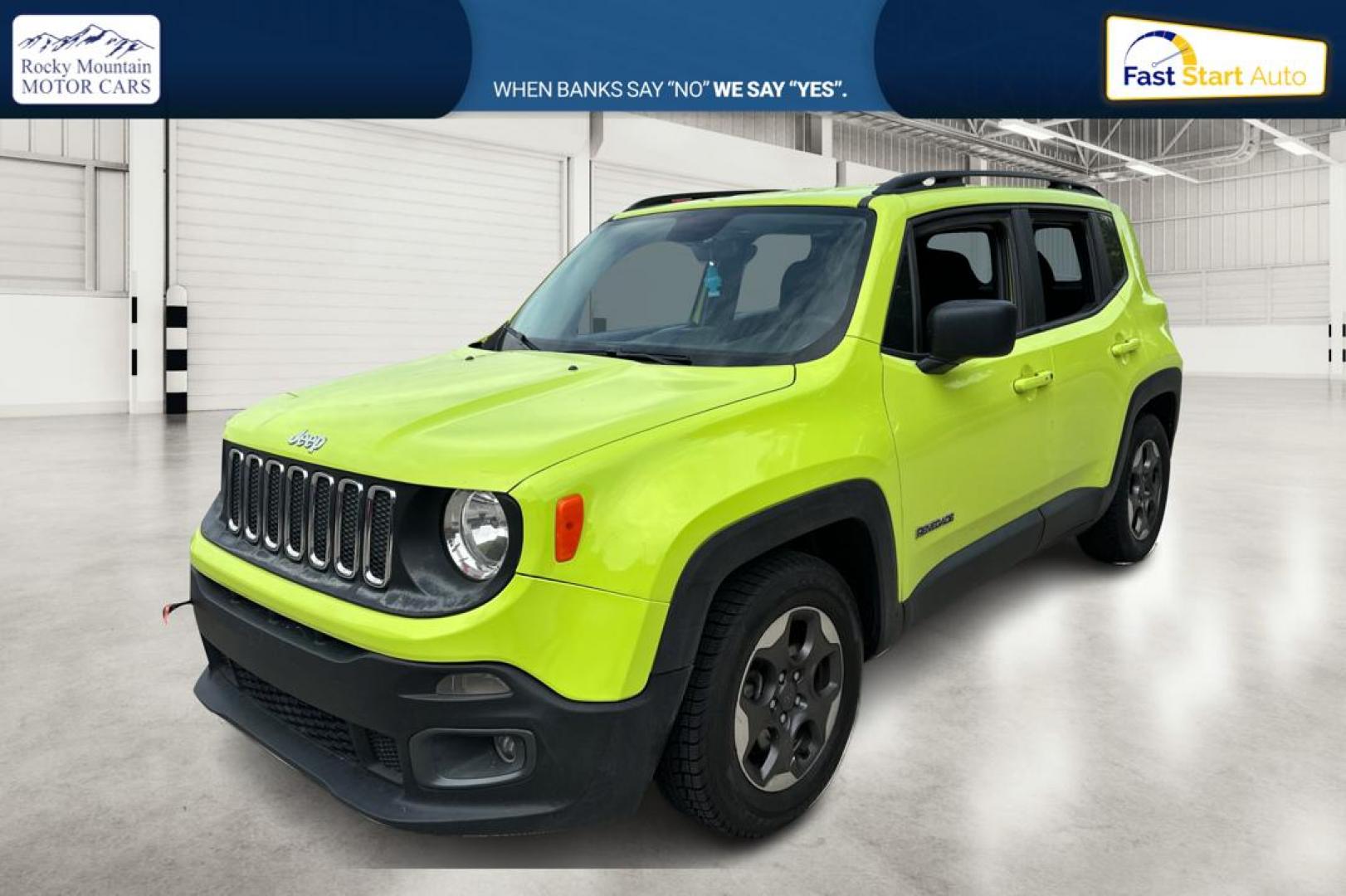 2017 Green Jeep Renegade Sport FWD (ZACCJAAB3HP) with an 2.4L L4 DOHC 16V engine, 6M transmission, located at 7755 State Street, Midvale, UT, 84047, (801) 753-9063, 40.610329, -111.892159 - Photo#8