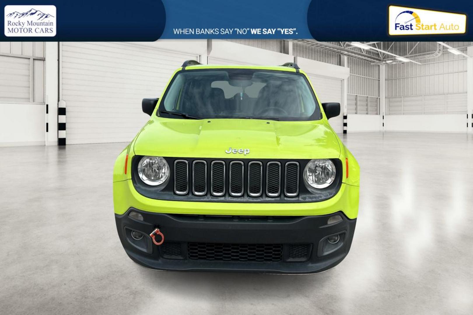 2017 Green Jeep Renegade Sport FWD (ZACCJAAB3HP) with an 2.4L L4 DOHC 16V engine, 6M transmission, located at 7755 State Street, Midvale, UT, 84047, (801) 753-9063, 40.610329, -111.892159 - Photo#9