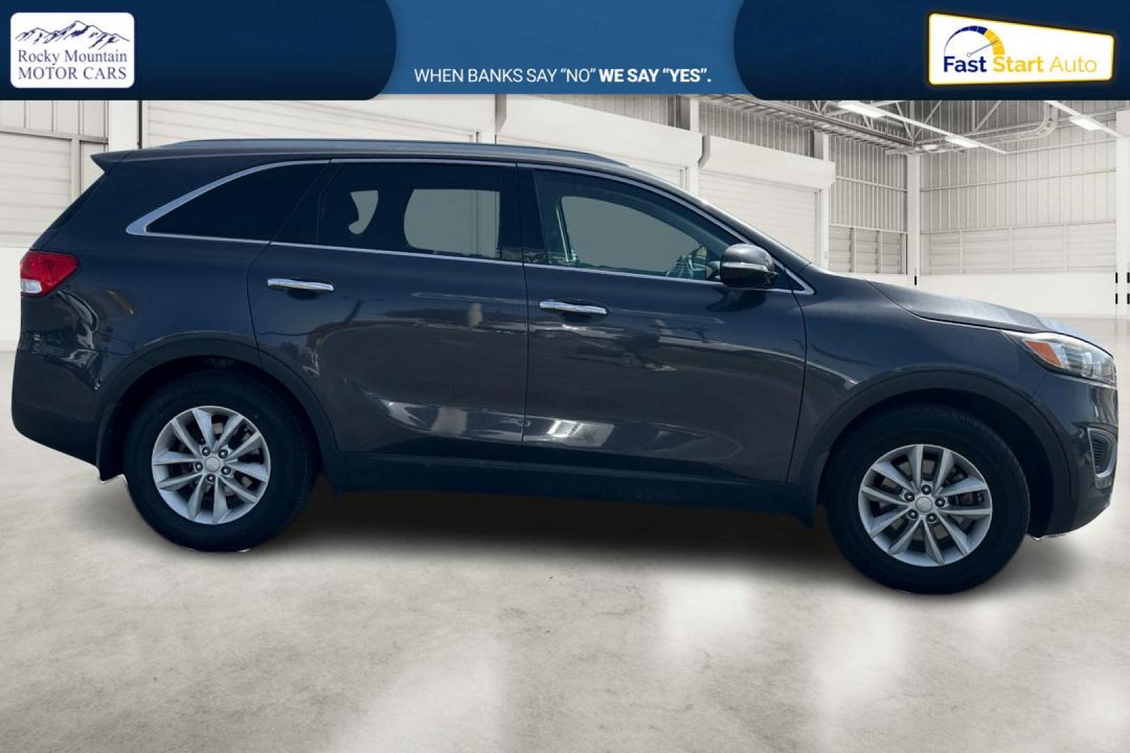 2017 Gray Kia Sorento L 2WD (5XYPG4A34HG) with an 2.4L L4 DOHC 16V engine, 6A transmission, located at 7755 State Street, Midvale, UT, 84047, (801) 753-9063, 40.610329, -111.892159 - Photo#1