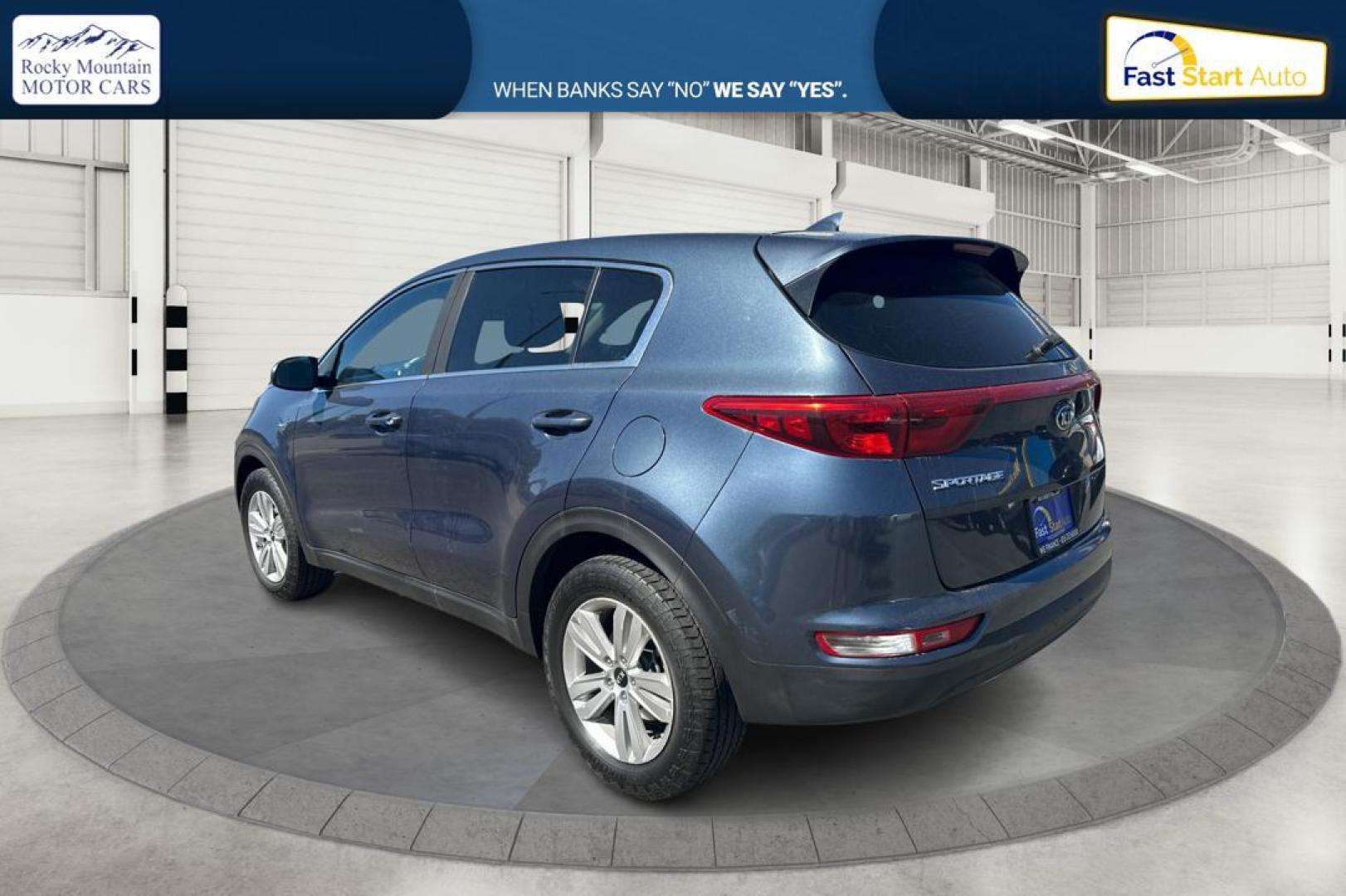 2017 Blue Kia Sportage LX AWD (KNDPMCAC1H7) with an 2.4L V6 DOHC 24V engine, 6A transmission, located at 7755 State Street, Midvale, UT, 84047, (801) 753-9063, 40.610329, -111.892159 - Photo#4