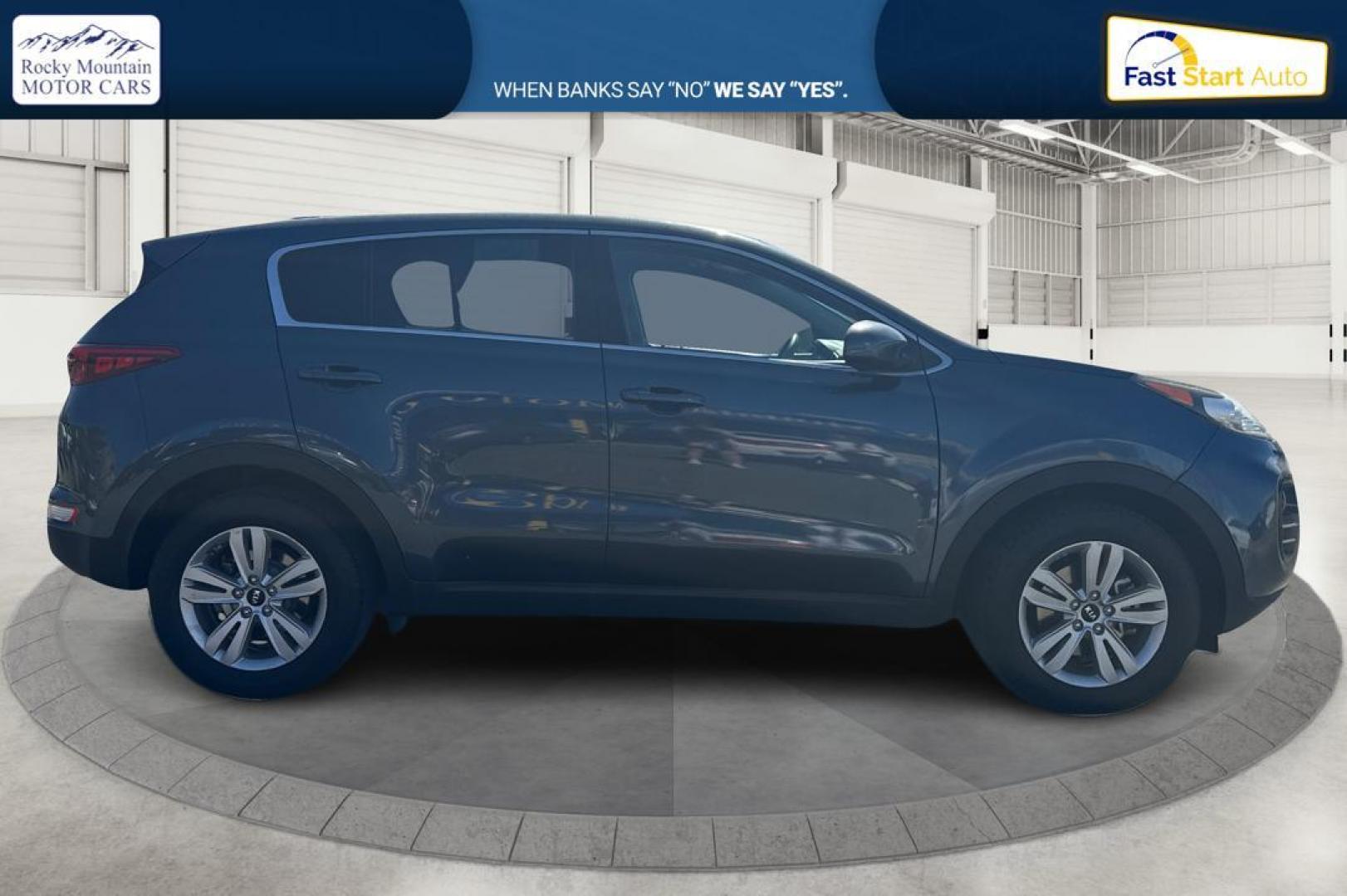 2017 Blue Kia Sportage LX AWD (KNDPMCAC1H7) with an 2.4L V6 DOHC 24V engine, 6A transmission, located at 7755 State Street, Midvale, UT, 84047, (801) 753-9063, 40.610329, -111.892159 - Photo#1