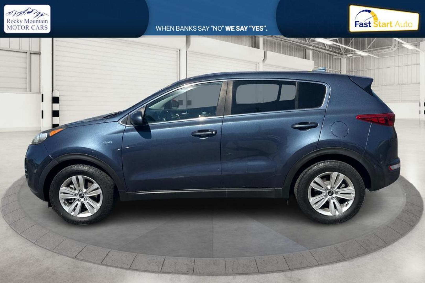 2017 Blue Kia Sportage LX AWD (KNDPMCAC1H7) with an 2.4L V6 DOHC 24V engine, 6A transmission, located at 7755 State Street, Midvale, UT, 84047, (801) 753-9063, 40.610329, -111.892159 - Photo#5