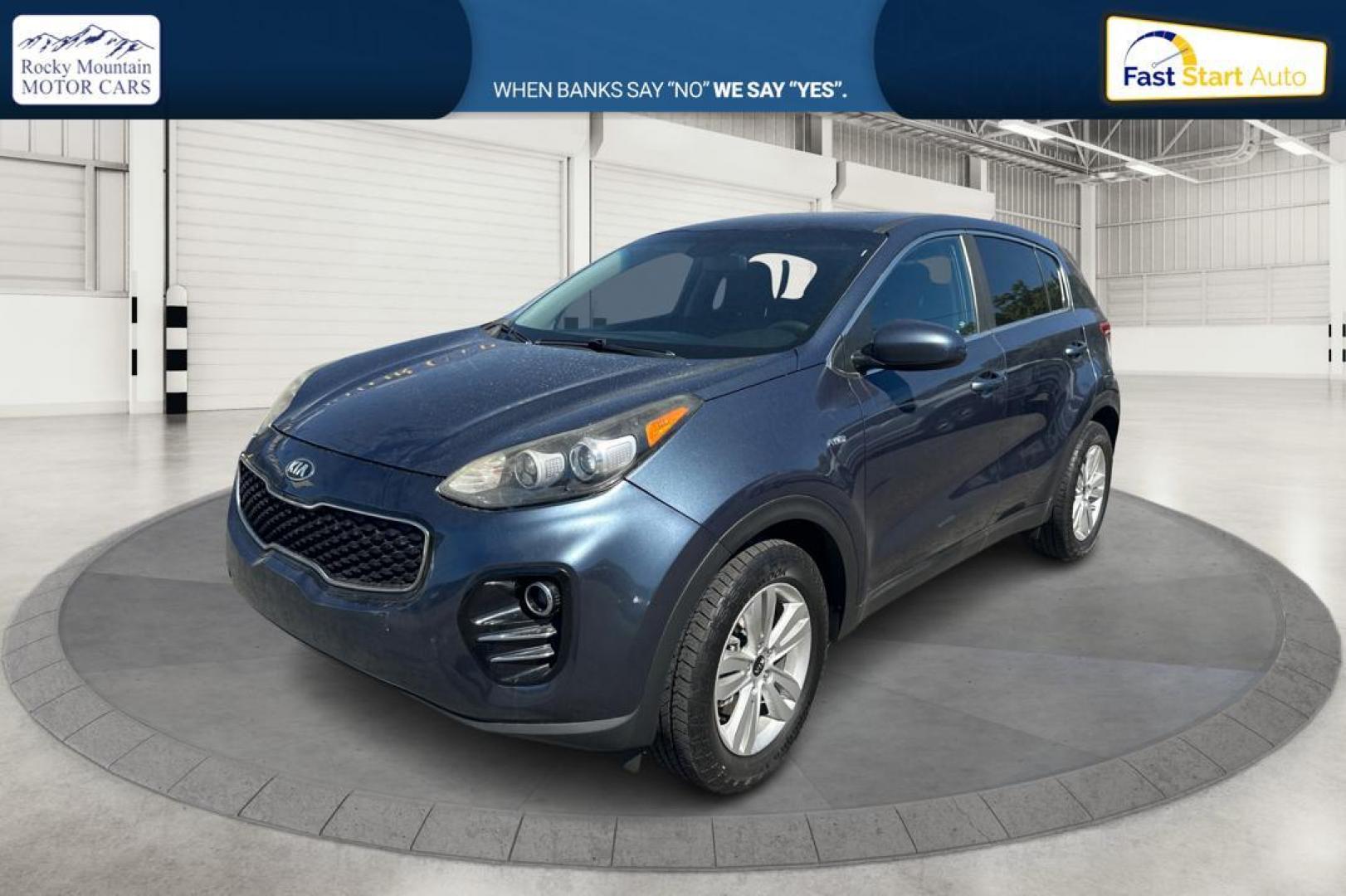 2017 Blue Kia Sportage LX AWD (KNDPMCAC1H7) with an 2.4L V6 DOHC 24V engine, 6A transmission, located at 7755 State Street, Midvale, UT, 84047, (801) 753-9063, 40.610329, -111.892159 - Photo#6