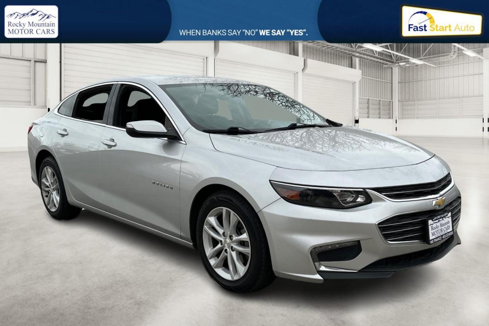2018 Silver Chevrolet Malibu LT (1G1ZD5ST9JF) with an 1.5L L4 DOHC 16V engine, 6A transmission, located at 7755 State Street, Midvale, UT, 84047, (801) 753-9063, 40.610329, -111.892159 - Photo#0