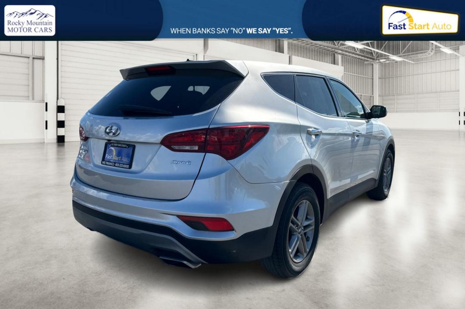 2018 Silver Hyundai Santa Fe Sport 2.4 FWD (5XYZT3LB1JG) with an 2.4L L4 DOHC 16V engine, 6A transmission, located at 7755 State Street, Midvale, UT, 84047, (801) 753-9063, 40.610329, -111.892159 - Photo#2