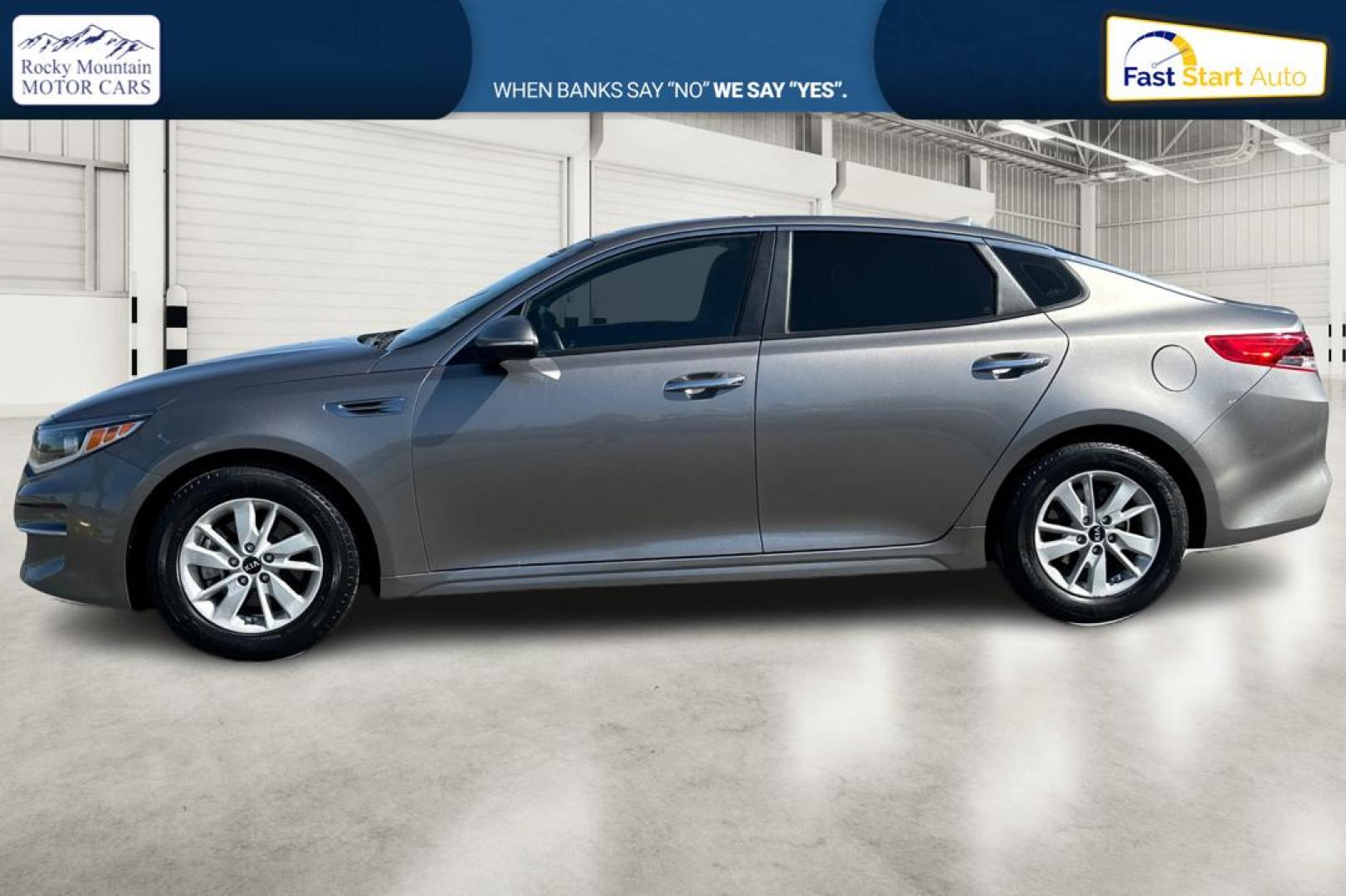 2018 Gray Kia Optima LX (5XXGT4L3XJG) with an 2.4L L4 DOHC 16V engine, 6A transmission, located at 767 S State Road, Pleasant Grove, UT, 84062, (801) 785-1058, 40.354839, -111.736687 - Photo#6