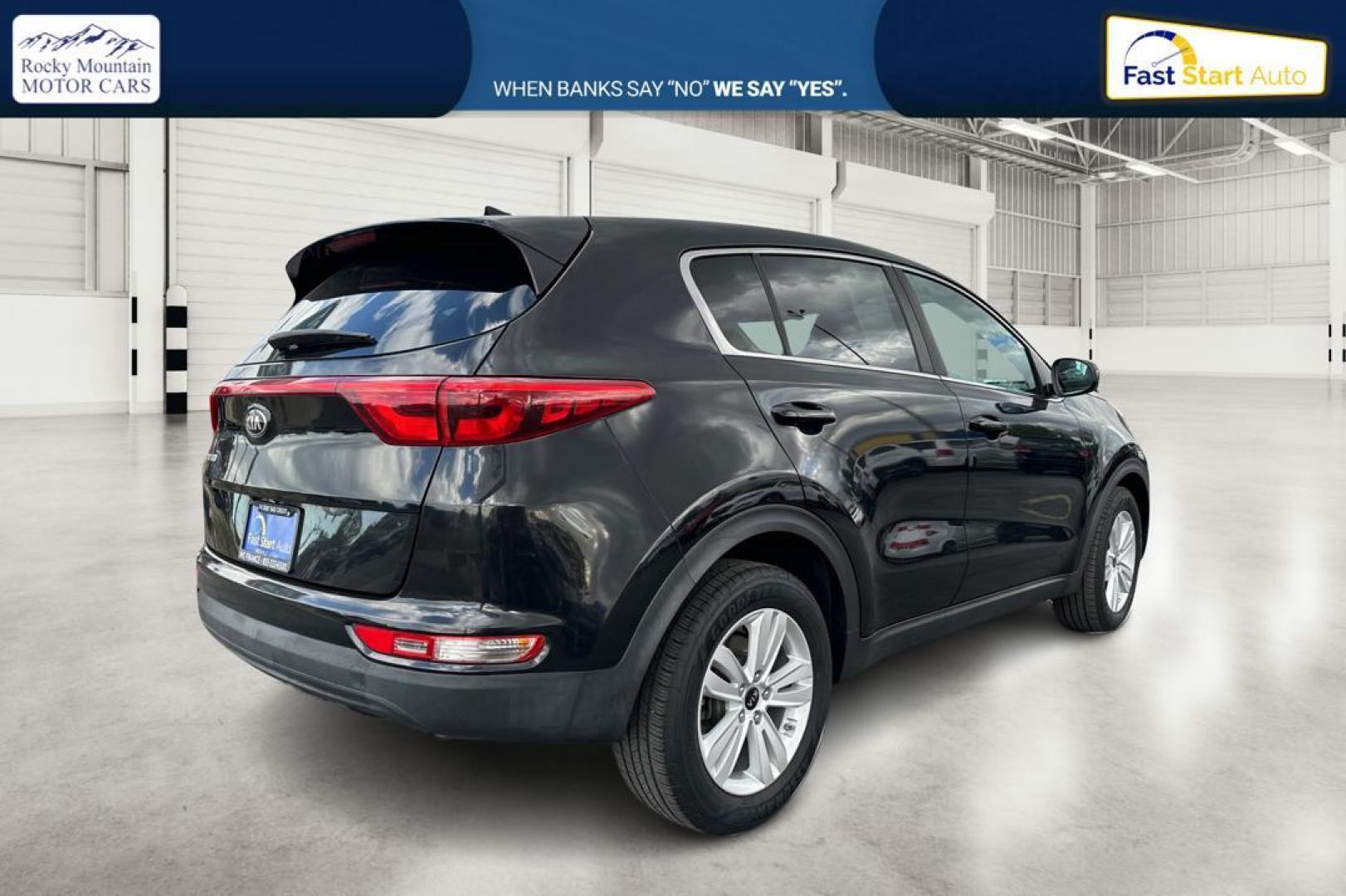 2018 Black Kia Sportage LX FWD (KNDPM3AC4J7) with an 2.4L V6 DOHC 24V engine, 6A transmission, located at 7755 State Street, Midvale, UT, 84047, (801) 753-9063, 40.610329, -111.892159 - Photo#2