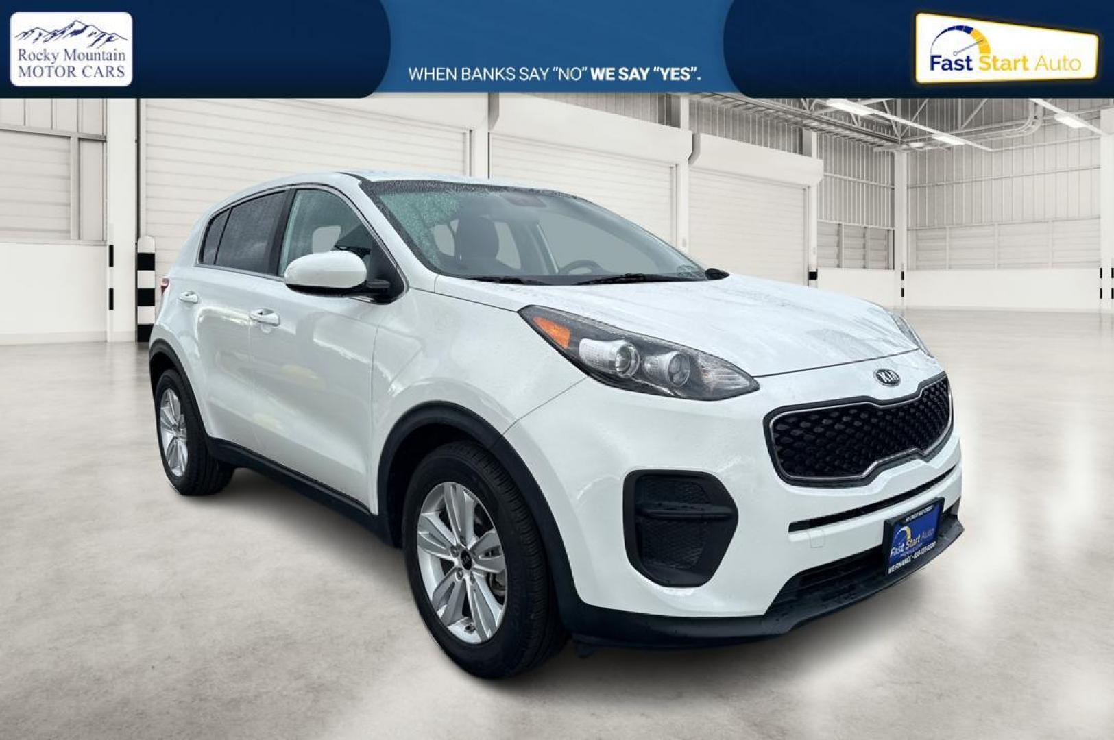 2018 White Kia Sportage LX FWD (KNDPM3AC7J7) with an 2.4L V6 DOHC 24V engine, 6A transmission, located at 7755 State Street, Midvale, UT, 84047, (801) 753-9063, 40.610329, -111.892159 - Photo#0