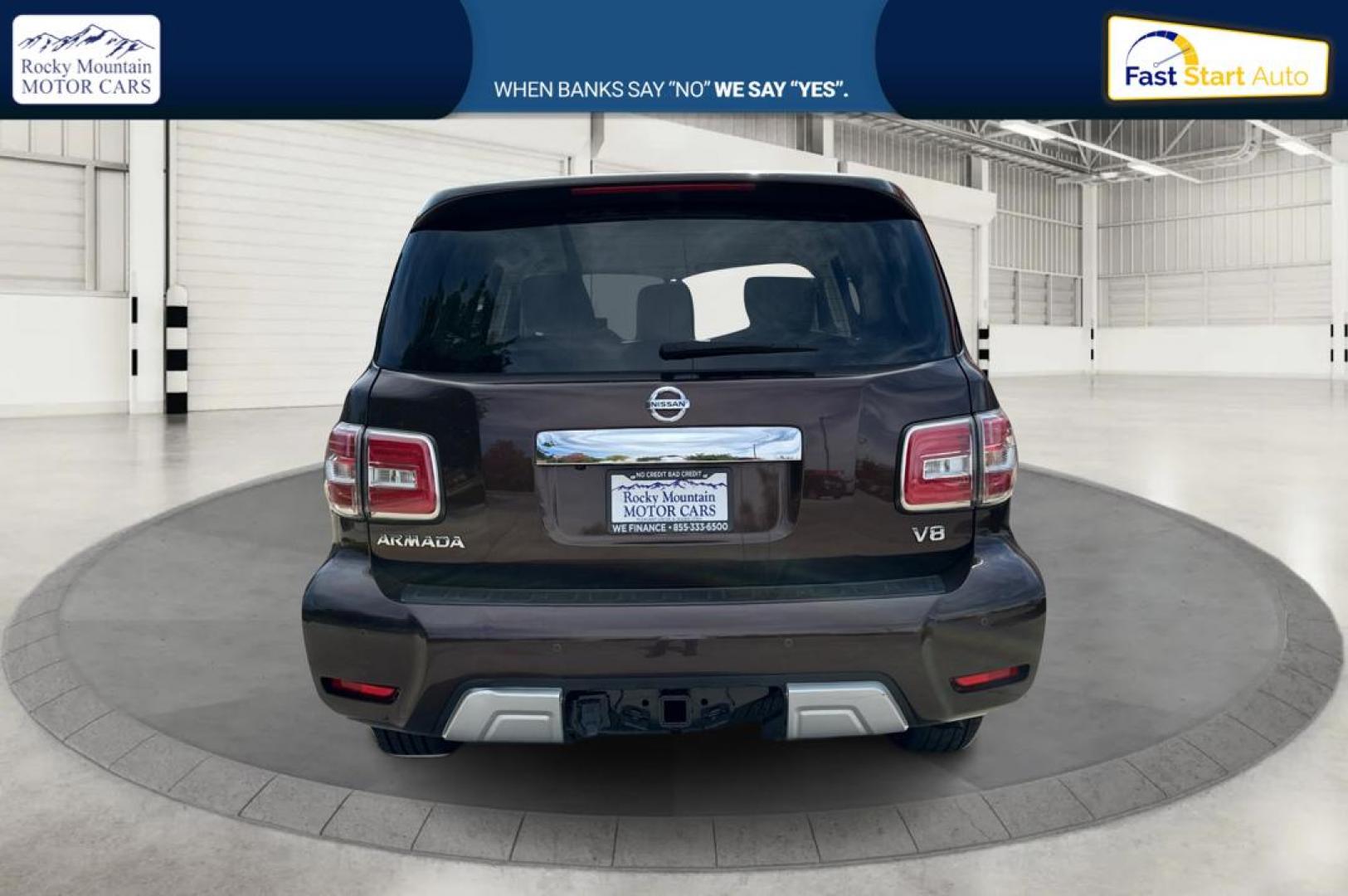2018 Brown Nissan Armada Platinum 2WD (JN8AY2ND1J9) with an 5.6L V8 DOHC 32V engine, 7A transmission, located at 767 S State Road, Pleasant Grove, UT, 84062, (801) 785-1058, 40.354839, -111.736687 - Photo#3