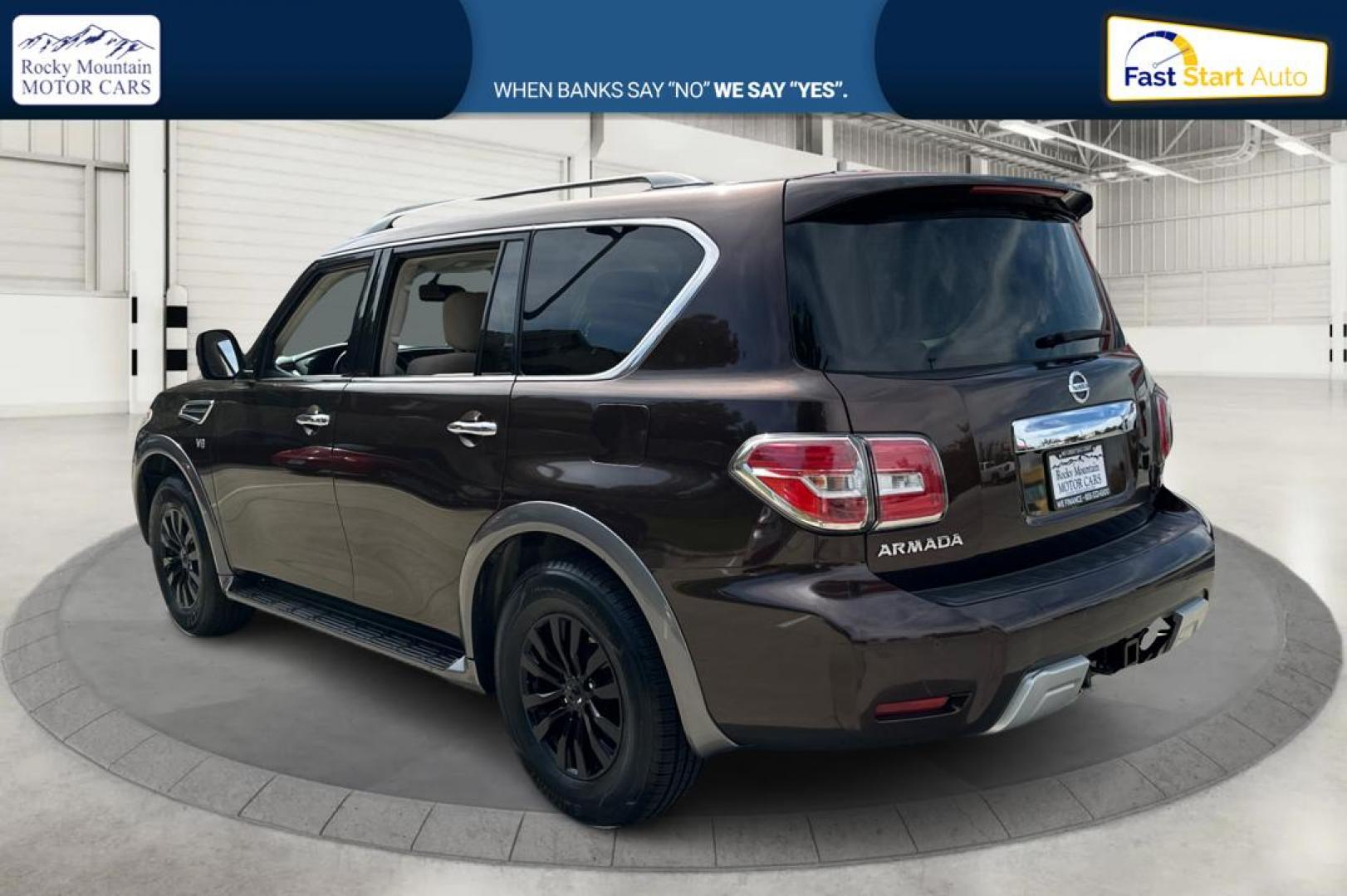 2018 Brown Nissan Armada Platinum 2WD (JN8AY2ND1J9) with an 5.6L V8 DOHC 32V engine, 7A transmission, located at 767 S State Road, Pleasant Grove, UT, 84062, (801) 785-1058, 40.354839, -111.736687 - Photo#4