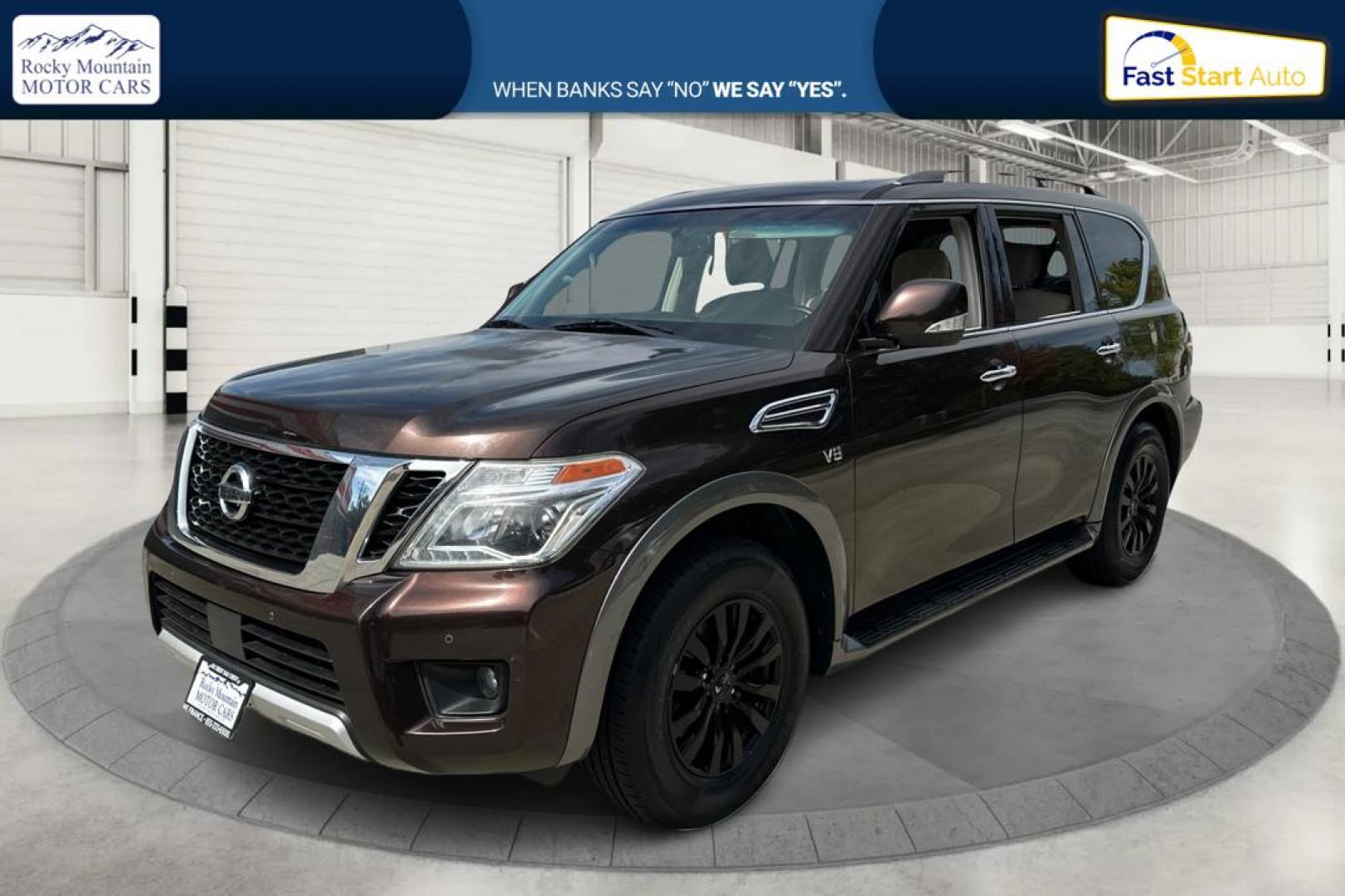 2018 Brown Nissan Armada Platinum 2WD (JN8AY2ND1J9) with an 5.6L V8 DOHC 32V engine, 7A transmission, located at 767 S State Road, Pleasant Grove, UT, 84062, (801) 785-1058, 40.354839, -111.736687 - Photo#6