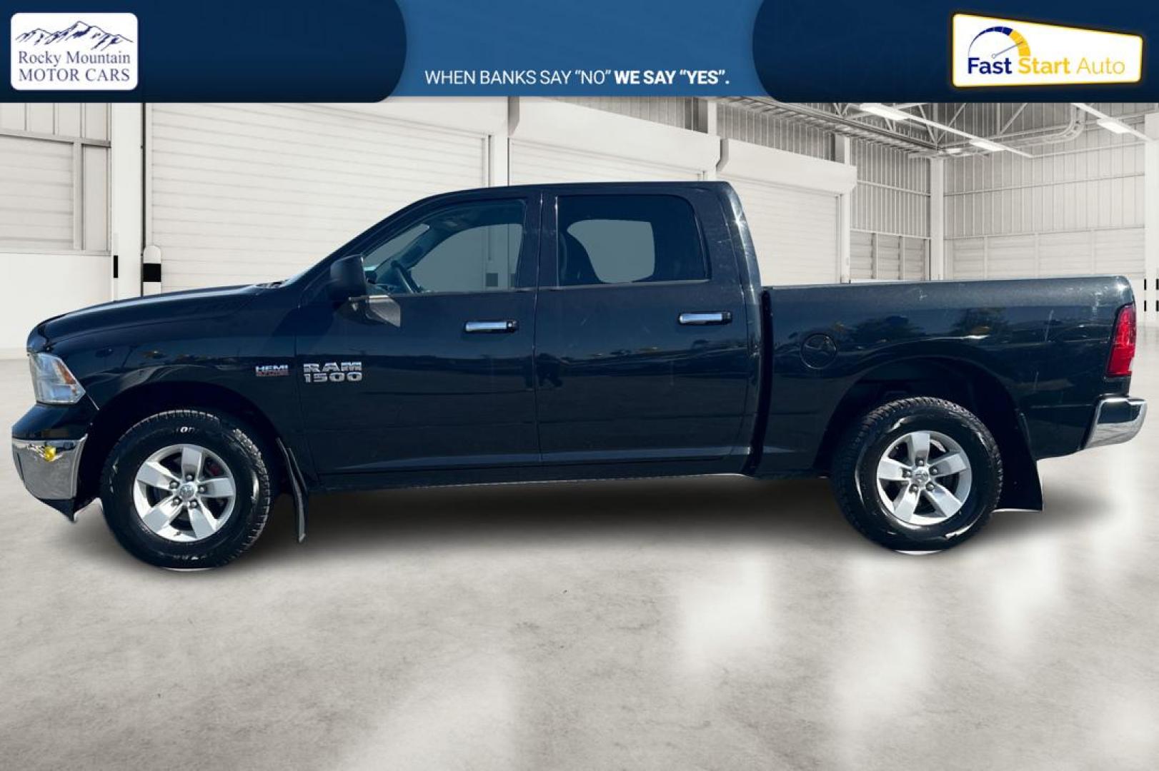 2018 Black RAM 1500 SLT Crew Cab SWB 4WD (1C6RR7LT4JS) with an 5.7L V8 OHV 16V engine, 8A transmission, located at 7755 State Street, Midvale, UT, 84047, (801) 753-9063, 40.610329, -111.892159 - Photo#6
