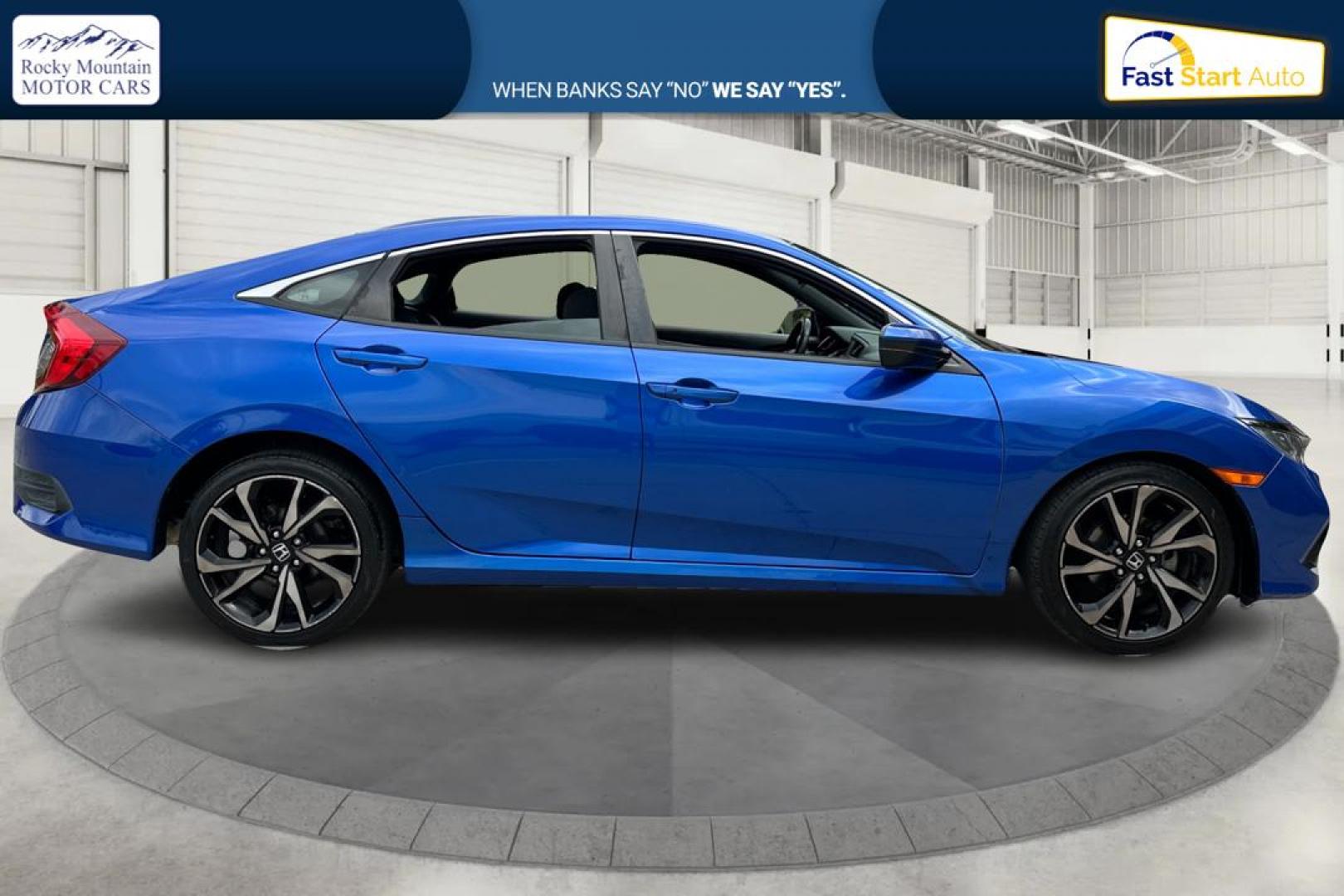 2019 Blue Honda Civic EX Honda Sensing Sedan CVT (2HGFC2F89KH) with an 2.0L L4 DOHC 16V engine, CVT transmission, located at 767 S State Road, Pleasant Grove, UT, 84062, (801) 785-1058, 40.354839, -111.736687 - Photo#1
