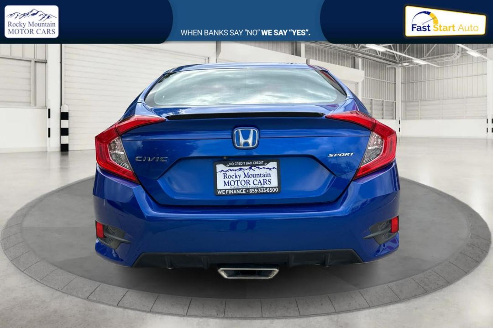2019 Blue Honda Civic EX Honda Sensing Sedan CVT (2HGFC2F89KH) with an 2.0L L4 DOHC 16V engine, CVT transmission, located at 767 S State Road, Pleasant Grove, UT, 84062, (801) 785-1058, 40.354839, -111.736687 - Photo#3