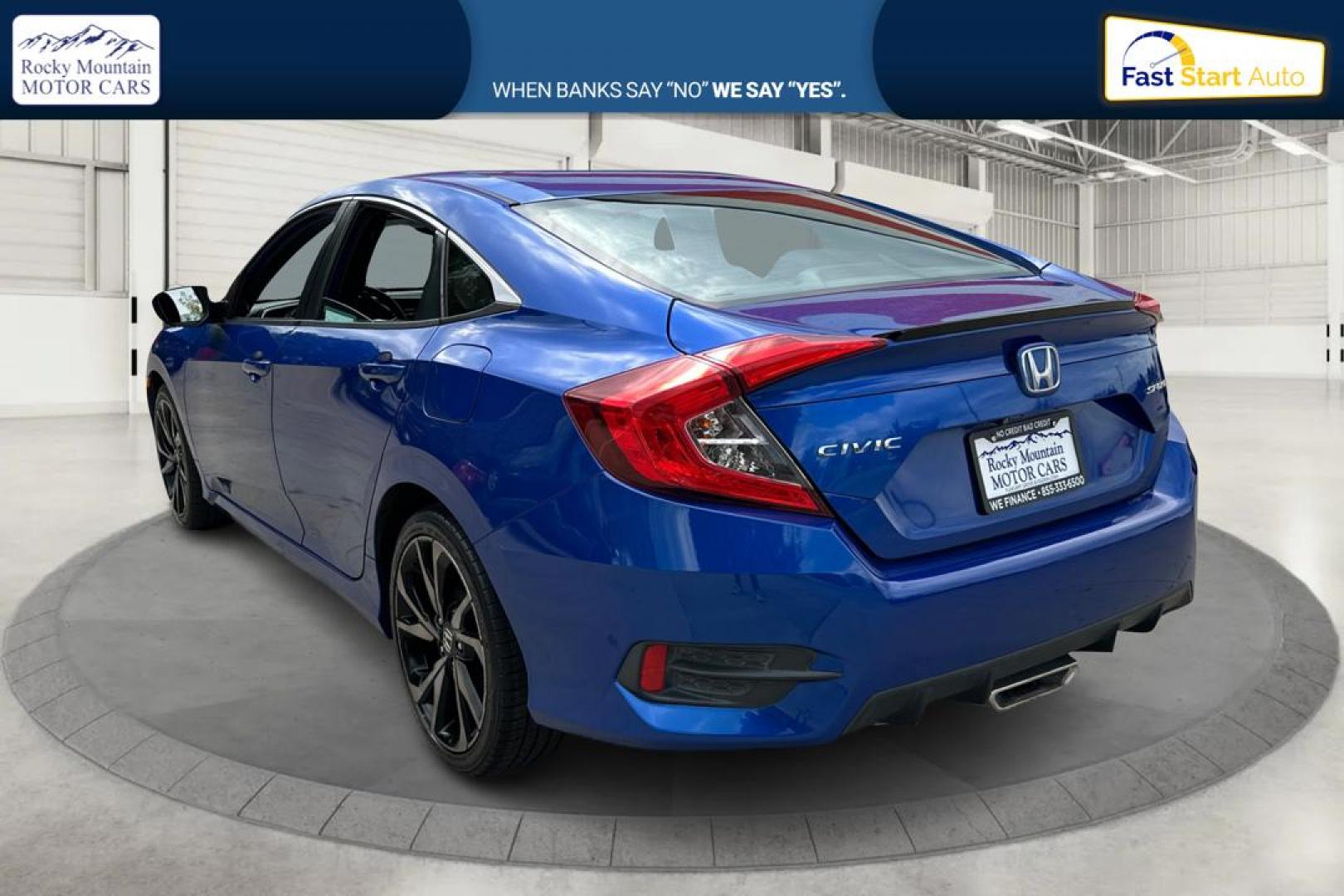 2019 Blue Honda Civic EX Honda Sensing Sedan CVT (2HGFC2F89KH) with an 2.0L L4 DOHC 16V engine, CVT transmission, located at 767 S State Road, Pleasant Grove, UT, 84062, (801) 785-1058, 40.354839, -111.736687 - Photo#4
