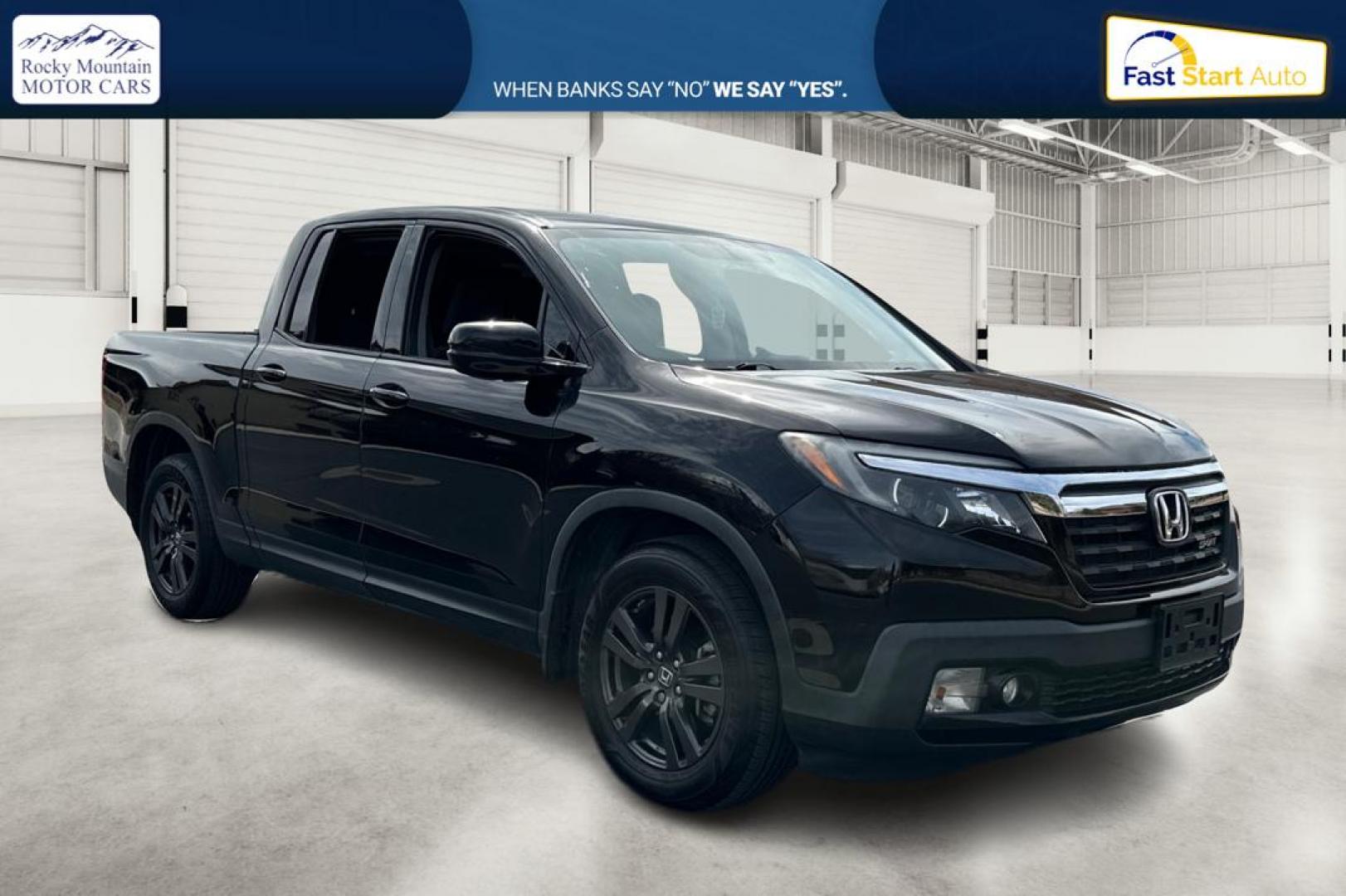 2019 Black Honda Ridgeline Sport (5FPYK2F15KB) with an 3.5L V6 SOHC 24V engine, 6A transmission, located at 7755 State Street, Midvale, UT, 84047, (801) 753-9063, 40.610329, -111.892159 - Photo#0