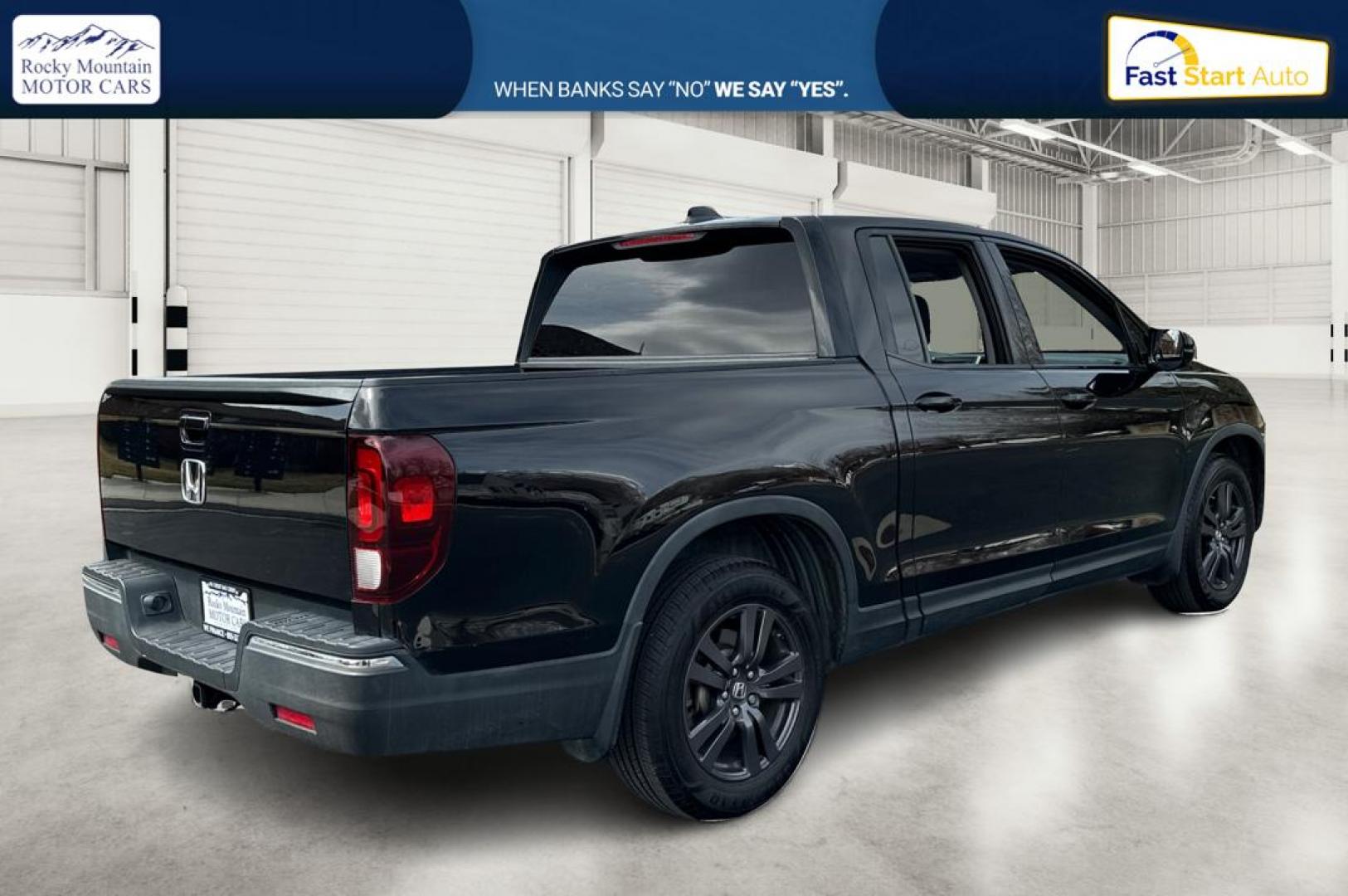 2019 Black Honda Ridgeline Sport (5FPYK2F15KB) with an 3.5L V6 SOHC 24V engine, 6A transmission, located at 7755 State Street, Midvale, UT, 84047, (801) 753-9063, 40.610329, -111.892159 - Photo#2