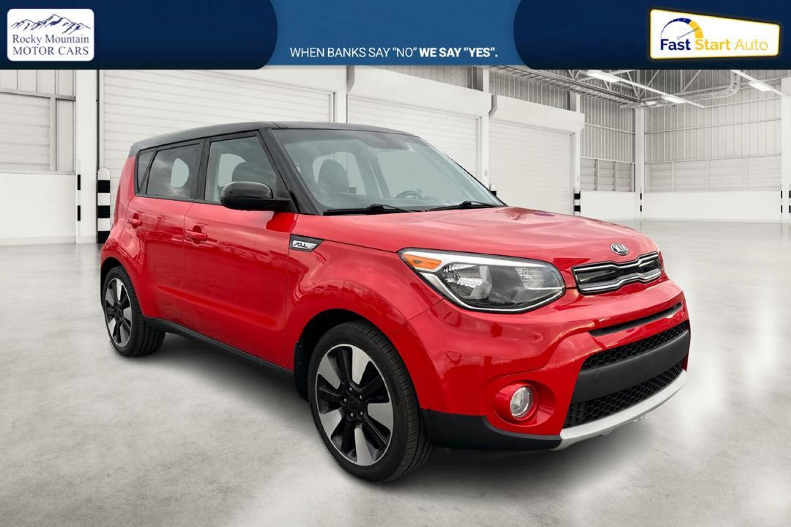 2019 Red Kia Soul + (KNDJP3A59K7) with an 2.0L L4 DOHC 16V engine, 6A transmission, located at 767 S State Road, Pleasant Grove, UT, 84062, (801) 785-1058, 40.354839, -111.736687 - Photo#0